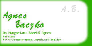 agnes baczko business card